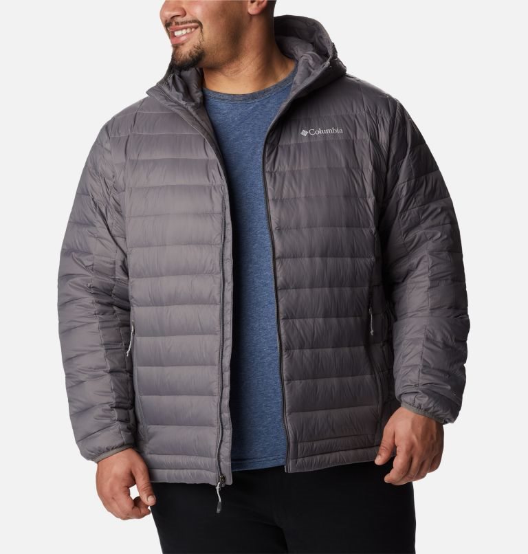 Men's Columbia Voodoo Falls 590 TurboDown Hooded Jackets Dark Grey | Plus Size CA-S0AC8